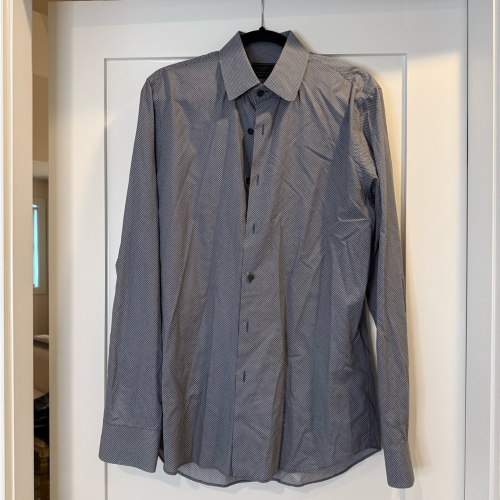 Prada Men's Dark Gray Button-Down Shirt